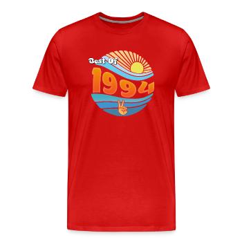 Timeless 1994 – Célébration de 31 années merveilleuses - T-shirt bio Premium Homme - rouge - Devant - Damien (186cm)