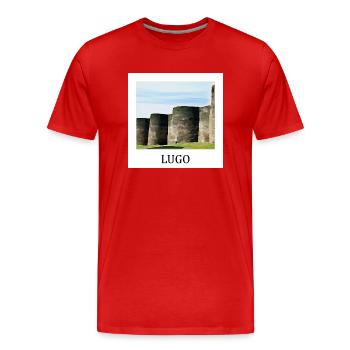 Lugo Galicia - Men's Premium Organic T-Shirt - red - Front - Damien (186cm)
