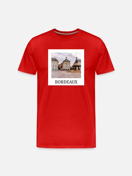 Bordeaux, France - Men's Premium Organic T-Shirt - red
