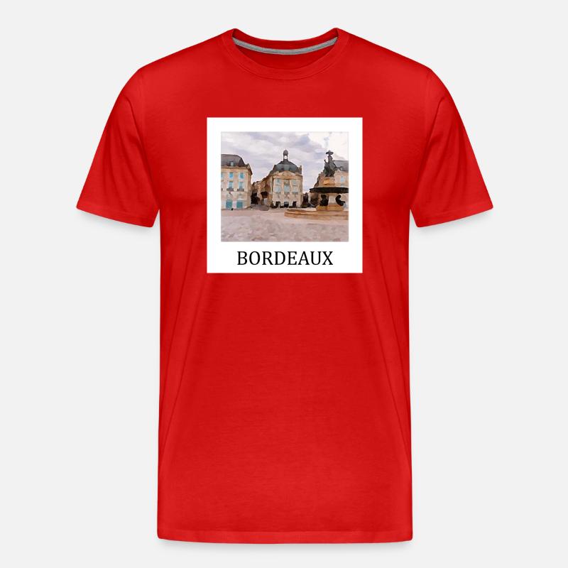 Bordeaux, Frankreich - Männer Premium Bio T-Shirt - Rot