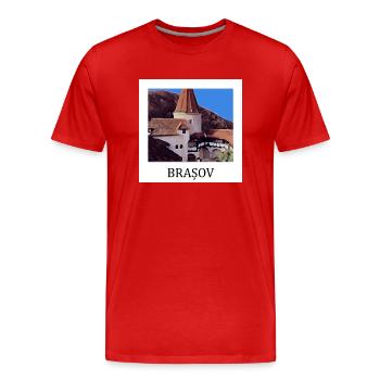 Brasov - Männer Premium Bio T-Shirt - Rot - Vorne - Damien (186cm)