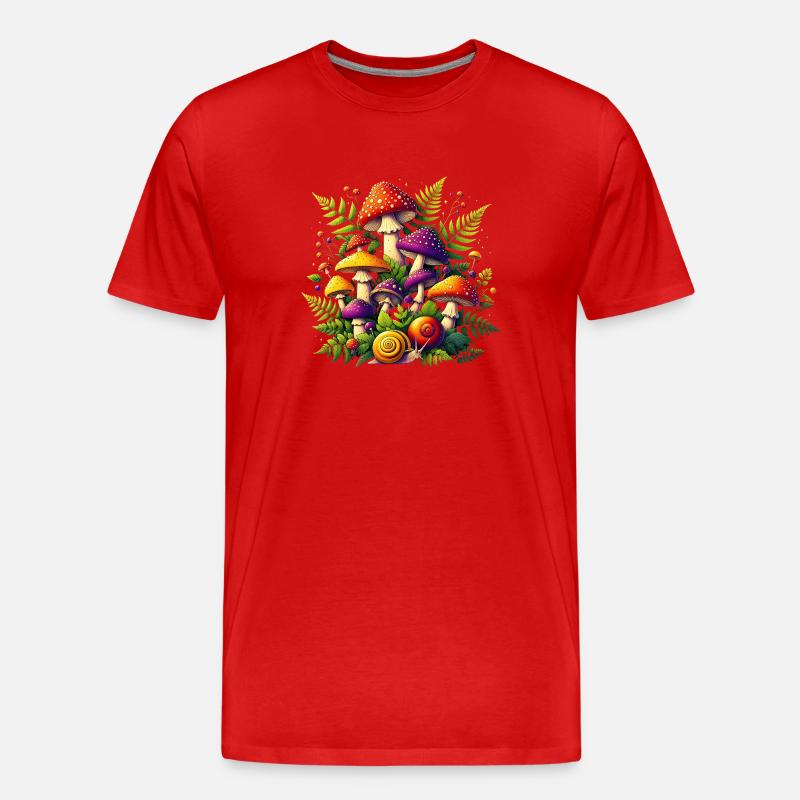 Mushrooms Magic Mushrooms Plain - Männer Premium Bio T-Shirt - Rot