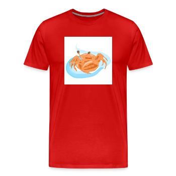 Orangen-Strandkrabbe - Männer Premium Bio T-Shirt - Rot - Vorne - Damien (186cm)