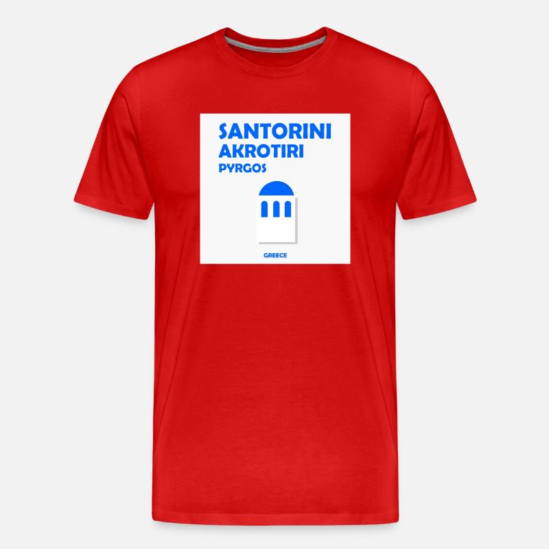 Santorini, Griechenland - Männer Premium Bio T-Shirt - Rot