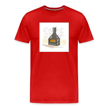 Lighted wood-burning fireplace - Men's Premium Organic T-Shirt - red - Front - Damien (186cm)