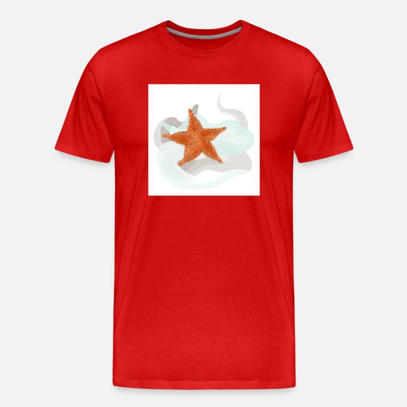 Seestern - Männer Premium Bio T-Shirt - Rot