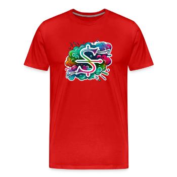 Zodiaque Sagittaire - T-shirt bio Premium Homme - rouge - Devant - Damien (186cm)
