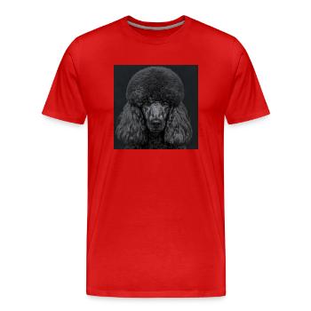 Animaux noirs - Caniche noir - T-shirt bio Premium Homme - rouge - Devant - Damien (186cm)