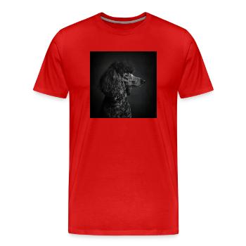 Black Animals - Black Poodle - Men's Premium Organic T-Shirt - red - Front - Damien (186cm)