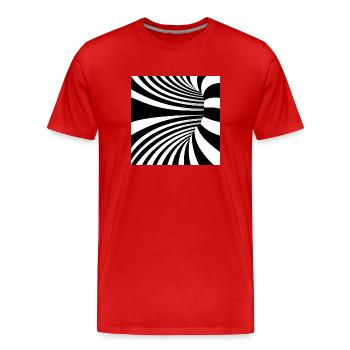 Hypnotic Black and White Art - Men's Premium Organic T-Shirt - red - Front - Damien (186cm)