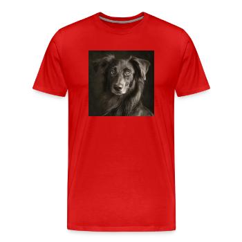 Black Animals - Cute Dog - Männer Premium Bio T-Shirt - Rot - Vorne - Damien (186cm)