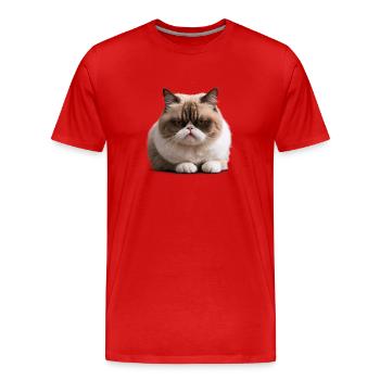 Chat du lundi, Chat , Lundi - T-shirt bio Premium Homme - rouge - Devant - Damien (186cm)