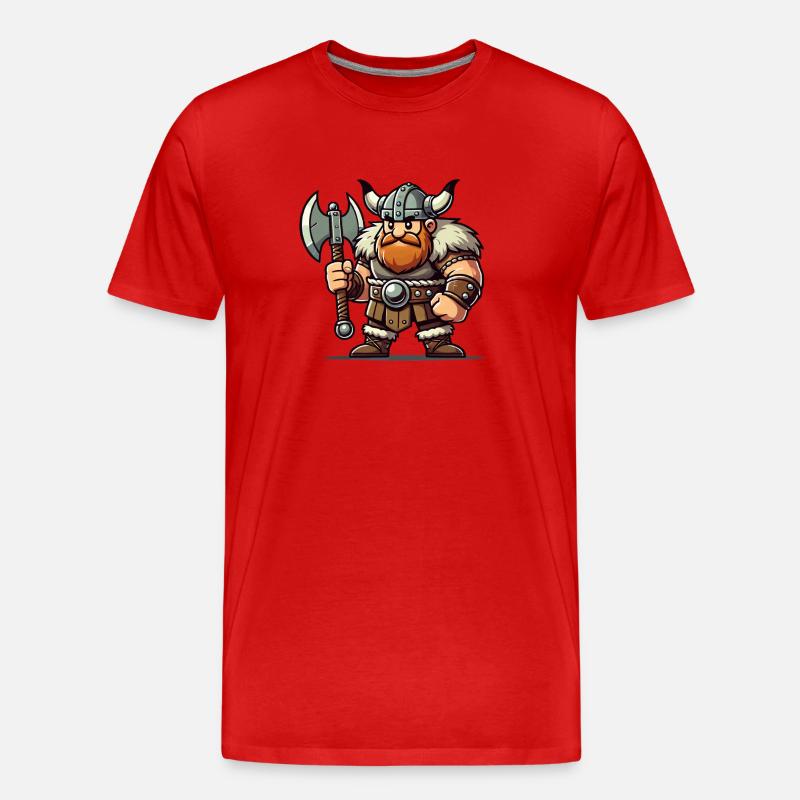 wikinger comic - Männer Premium Bio T-Shirt - Rot