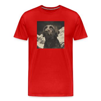 Mountain Dog - Männer Premium Bio T-Shirt - Rot - Vorne - Damien (186cm)