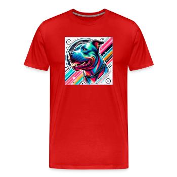 Profil du chien - T-shirt bio Premium Homme - rouge - Devant - Damien (186cm)