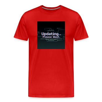 Glitch Update Loading Screen - Men's Premium Organic T-Shirt - red - Front - Damien (186cm)