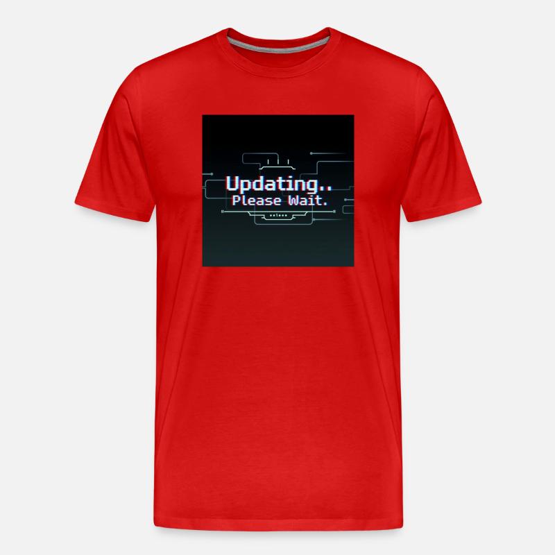 Glitch Update Ladebildschirm - Männer Premium Bio T-Shirt - Rot
