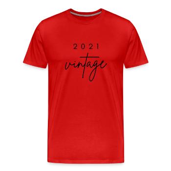 Jahrgang 2021 Jubiläum - Männer Premium Bio T-Shirt - Rot - Vorne - Damien (186cm)