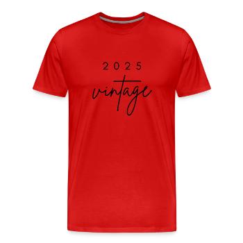 Jahrgang 2025 Jubiläum - Männer Premium Bio T-Shirt - Rot - Vorne - Damien (186cm)