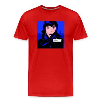 GHOST FROM THE PAST - Men's Premium Organic T-Shirt - red - Front - Damien (186cm)
