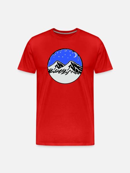 Starry sky mountains - Men's Premium Organic T-Shirt - red