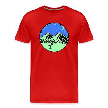 Télescope des montagnes du ciel étoilé - T-shirt bio Premium Homme - rouge - Devant - Damien (186cm)