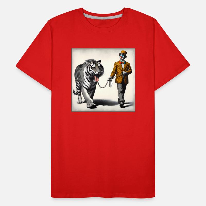 Spaziergang mit Tiger Männer Premium Bio T-Shirt