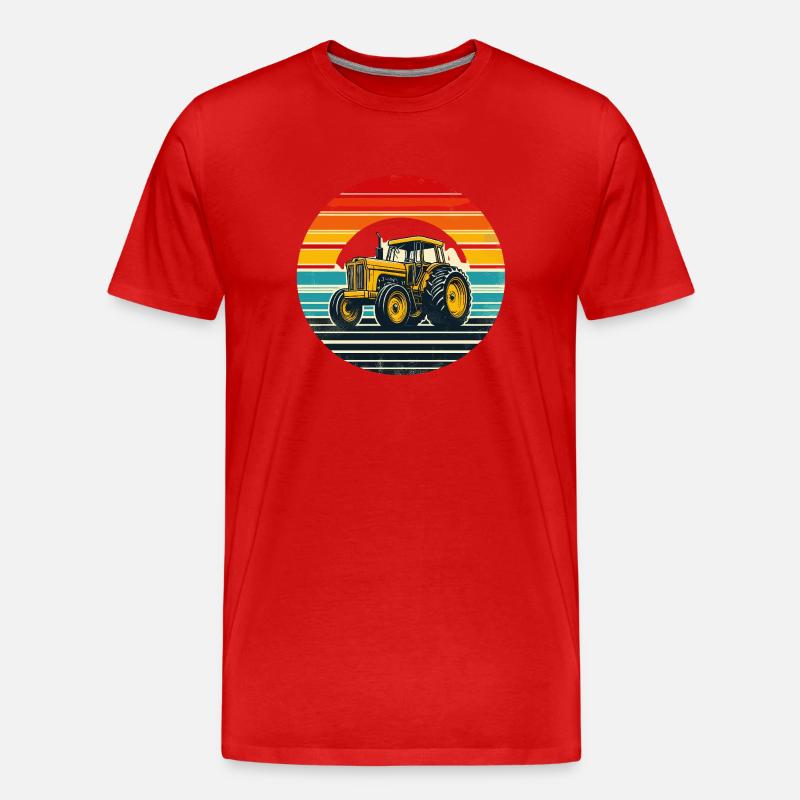 Oldtimer-Traktor - Männer Premium Bio T-Shirt - Rot