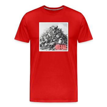 Ein Haufen Altmetall - Männer Premium Bio T-Shirt - Rot - Vorne - Damien (186cm)
