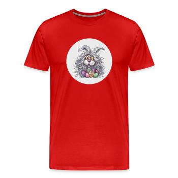 Osterhase - Männer Premium Bio T-Shirt - Rot - Vorne - Damien (186cm)