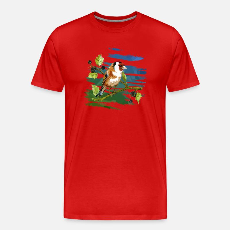 Bunter Vogel - Männer Premium Bio T-Shirt - Rot