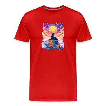Panther au sommet - T-shirt bio Premium Homme - rouge - Devant - Damien (186cm)