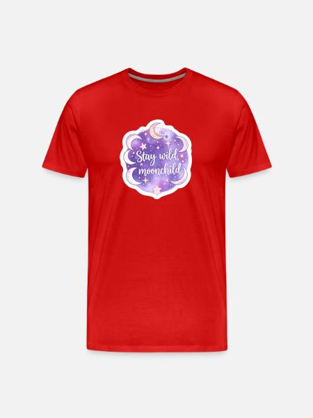 Mystical Moonchild Celestial Boho Astrology - Men's Premium Organic T-Shirt - red