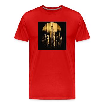 New York - Männer Premium Bio T-Shirt - Rot - Vorne - Damien (186cm)