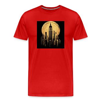 New York gold 2 - Männer Premium Bio T-Shirt - Rot - Vorne - Damien (186cm)