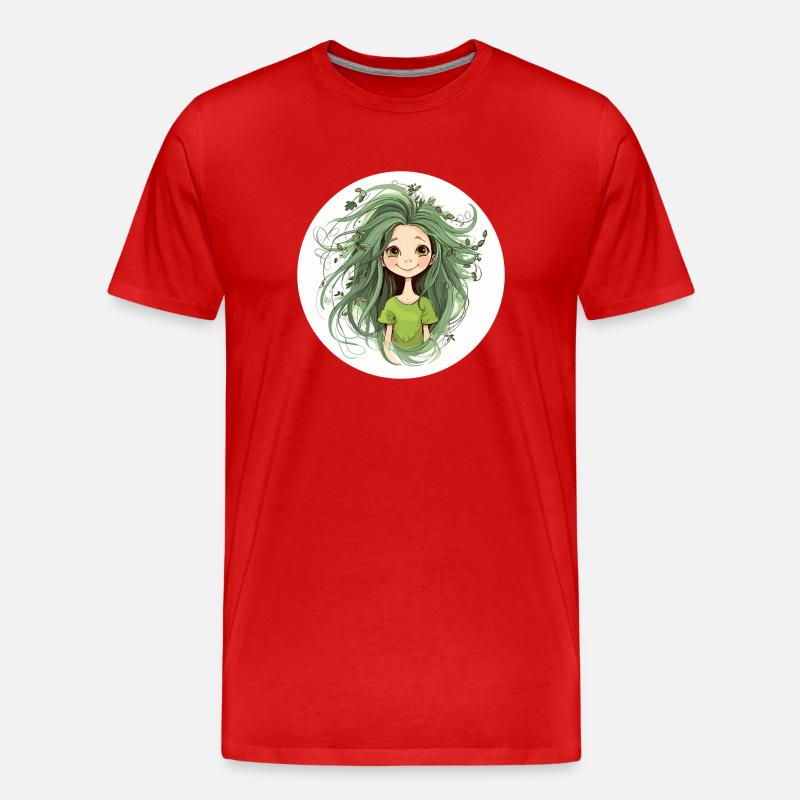 Waldfee grün - Männer Premium Bio T-Shirt - Rot