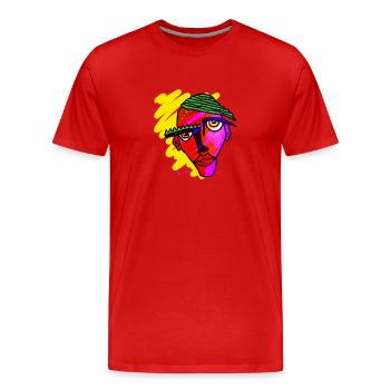 Maske - Männer Premium Bio T-Shirt - Rot - Vorne - Damien (186cm)