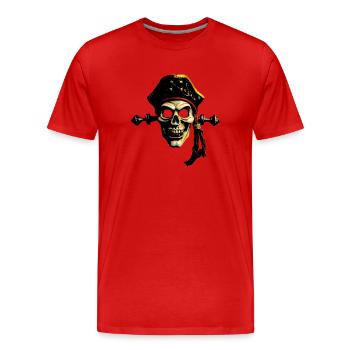 Bande dessinée pirate - T-shirt bio Premium Homme - rouge - Devant - Damien (186cm)