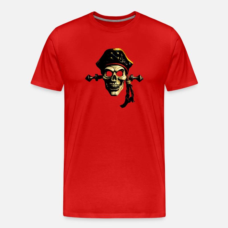Pirat Comicart - Männer Premium Bio T-Shirt - Rot