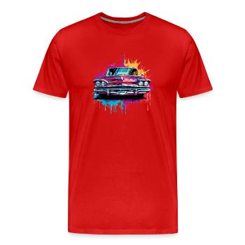 Strreetart Limosine - T-shirt bio Premium Homme - rouge - Devant - Damien (186cm)