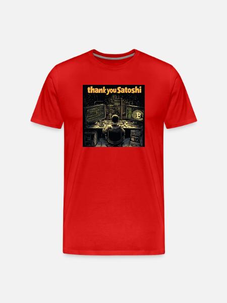 Thank you Satoshi! - Männer Premium Bio T-Shirt - Rot