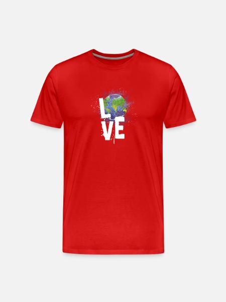 World Love - Men's Premium Organic T-Shirt - red