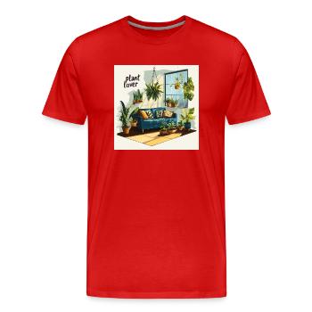 Salon d’amoureux des plantes - T-shirt bio Premium Homme - rouge - Devant - Damien (186cm)