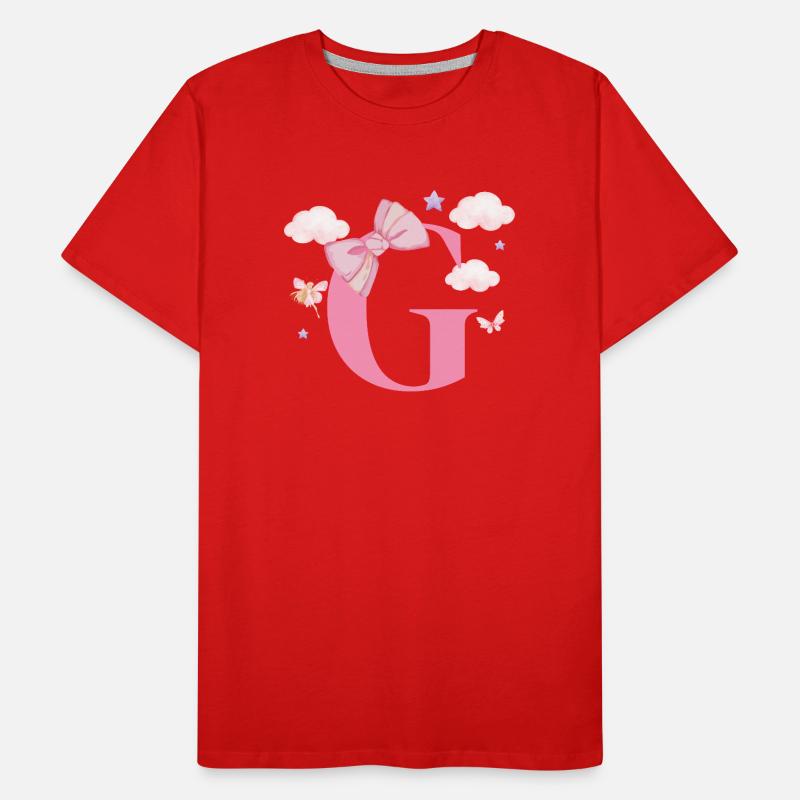 Letter g pink clouds Men's Premium Organic T-Shirt