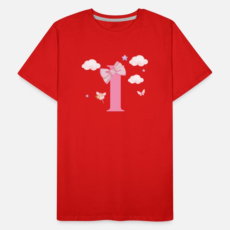Letter i pink clouds Men's Premium Organic T-Shirt
