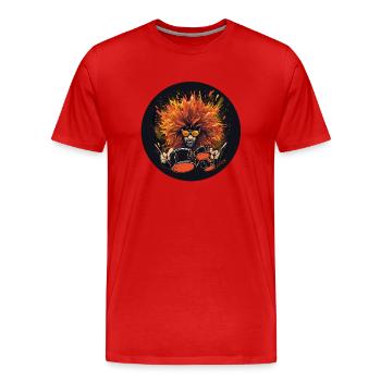 Drummer wild - Männer Premium Bio T-Shirt - Rot - Vorne - Damien (186cm)