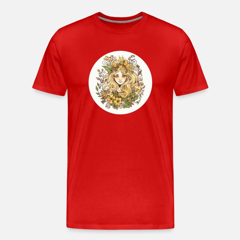 Waldfee - Männer Premium Bio T-Shirt - Rot