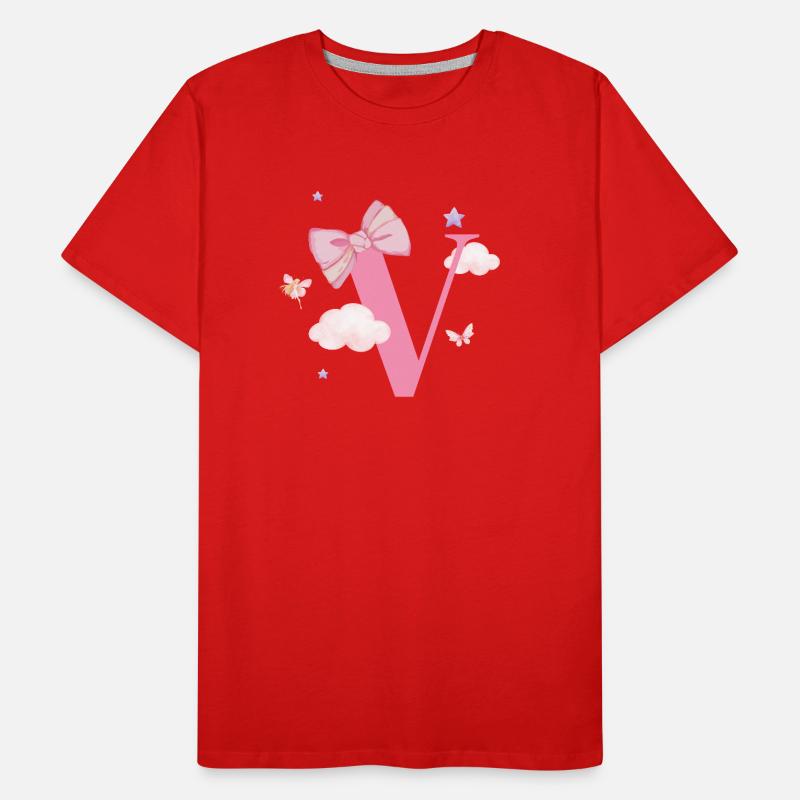 Letter v pink clouds Men's Premium Organic T-Shirt
