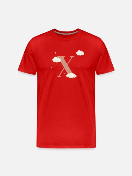 Letter x clouds stars - Men's Premium Organic T-Shirt - red