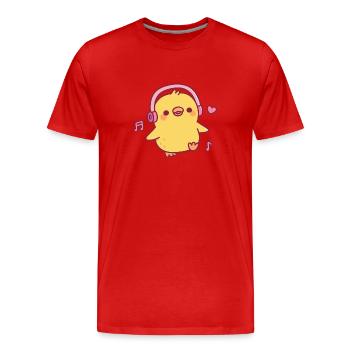 Cute Chick Dancing To Music - Men's Premium Organic T-Shirt - red - Front - Damien (186cm)